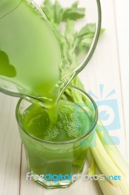 Green Vegetable Juice Stock Photo