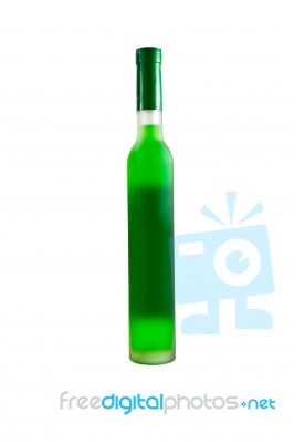 Green Wine Bottle Stock Photo
