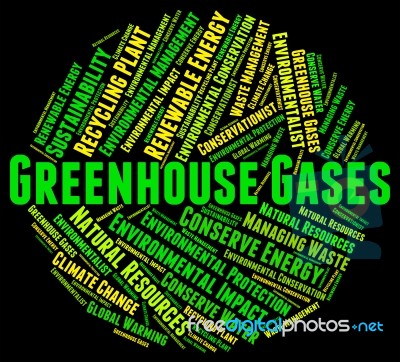 Greenhouse Gases Represents Global Warming And Emission Stock Image