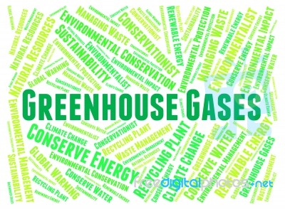 Greenhouse Gases Shows Global Warming And Dioxide Stock Image