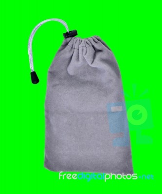 Grey Bags White Rope Fabric Green Screen Clipping Path Stock Photo