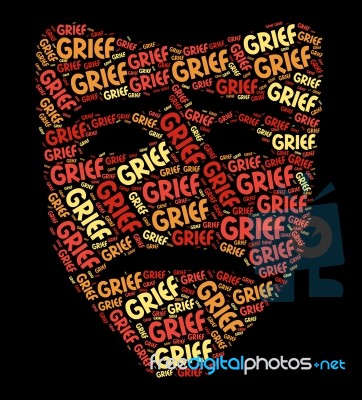 Grief Word Shows Broken Hearted And Anguish Stock Image Grief Word Shows Broken Hearted And Anguish Stock Image