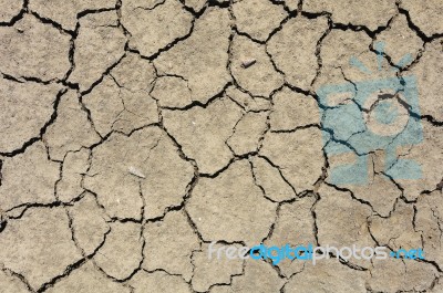Ground Parched By Drought In The Country Stock Photo