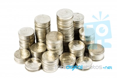 Group Of Thai Coins Stock Photo