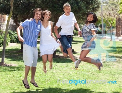 Group Of Young Friends Having Fun Stock Photo