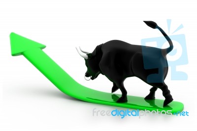 Growing Arrow With Bull Stock Image