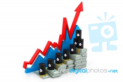 Growing Oil Chart And Price Stock Image