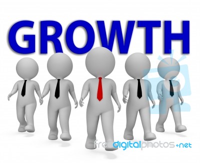 Growth Businessmen Shows Executive Entrepreneurial And Gain 3d R… Stock Image