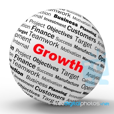 Growth Sphere Definition Shows Business Progress Or Improvement Stock Image