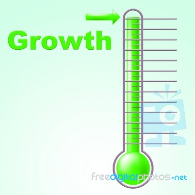 Growth Thermometer Indicates Rise Scale And Development Stock Image