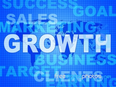 Growth Words Represents Advance Rising And Development Stock Image