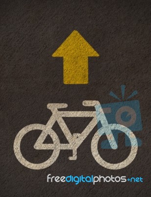 Grunge Bicycle Road Sign Stock Image