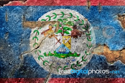 Grunge Flag Of Belize Stock Photo