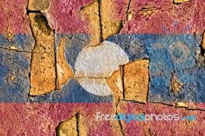 Grunge Flag Of Laos Stock Photo