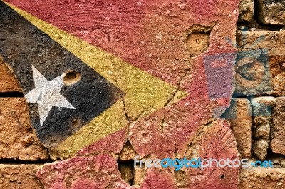 Grunge Flag Of Timor Leste ( East Timor ) Stock Photo
