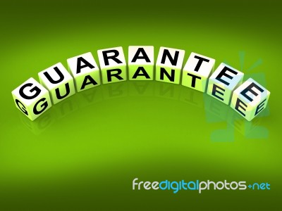 Guarantee Blocks Show Pledge Of Risk Free Guaranteed Stock Image