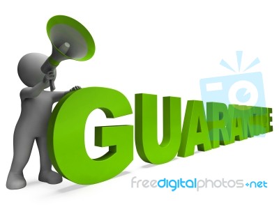 Guarantee Character Shows Warrantee Guaranteed Or Guarantees Stock Image