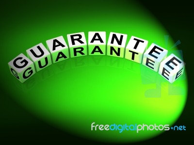 Guarantee Dice Show Pledge Of Risk Free Guaranteed Stock Image