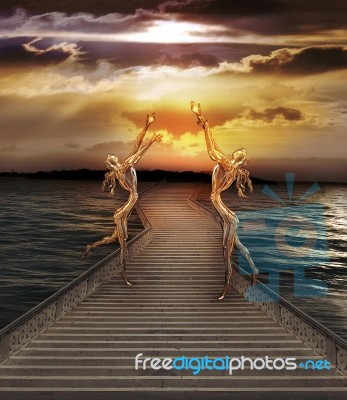 Guardians Of The Light Stock Photo