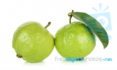 Guava Fruit Isolated On The White Background Stock Photo