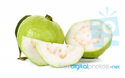Guava Fruit Isolated On The White Background Stock Photo