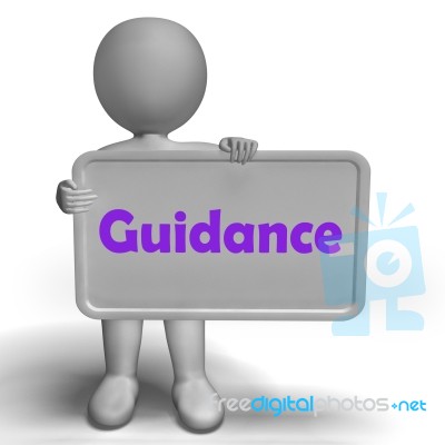 Guidance Sign Shows Advice Supervision And Support Stock Image
