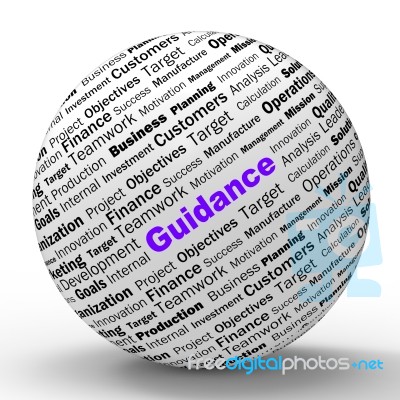 Guidance Sphere Definition Means Counselling And Help Stock Image