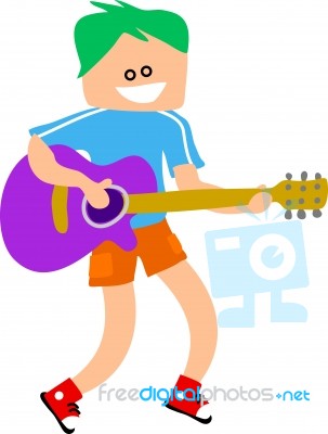 Guitar Boy Stock Image