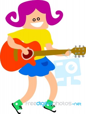 Guitar Girl Stock Image