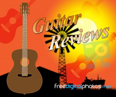 Guitar Reviews Shows Appraisal Evaluation And Evaluating Stock Image