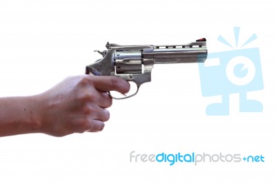 Gun In Hand Stock Photo