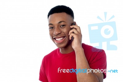 Guy Speaking To His Friend Stock Photo