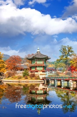 Gyeongbokgung Palace In Autumn,south Korea Stock Photo