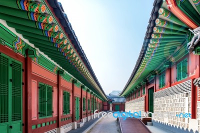 Gyeongbokgung Palace In Seoul, South Korea Stock Photo