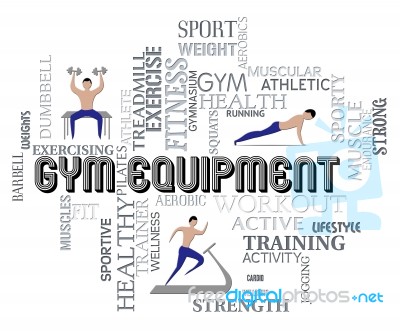 Gym Equipment Means Working Out And Exercising Gear Stock Image