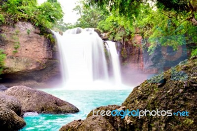 Haew Suwat Waterfall In Thailand Stock Photo