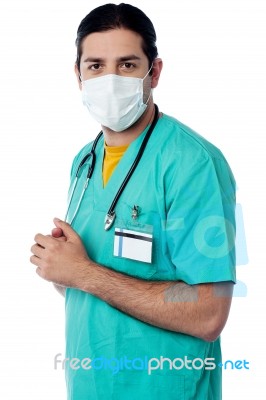 Half Length Portrait Of A Male Surgeon Stock Photo Half Length Portrait Of A Male Surgeon Stock Photo