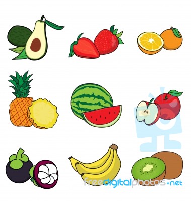 Half Many Fruits Stock Image