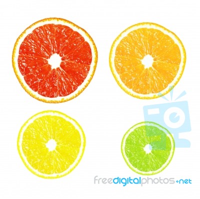 Half Of Citrus On A White Background Stock Photo