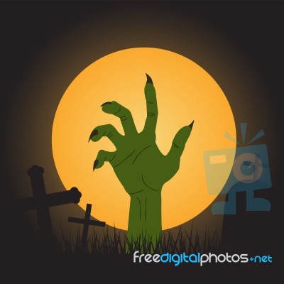 Halloween Background, Zombie Hand Stock Image