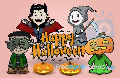 Halloween Cartoon -  Illustration Stock Image