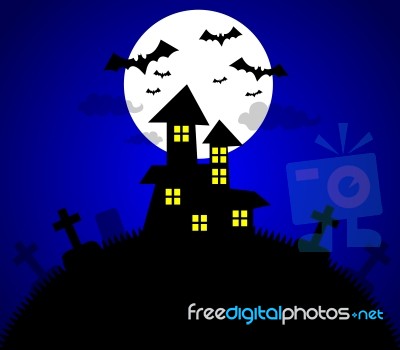 Halloween Castle Stock Image