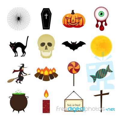 Halloween Color Icon Set Stock Image