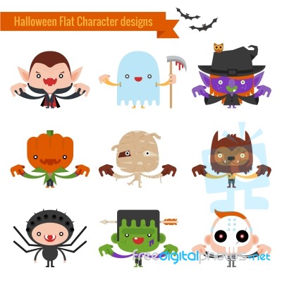 Halloween Costume Cartoons Stock Image