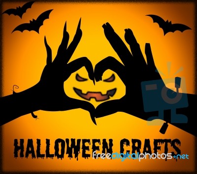 Halloween Crafts Means Creative Artwork And Designing Stock Image