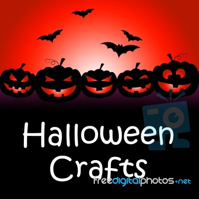 Halloween Crafts Represents Trick Or Treat And Art Stock Image