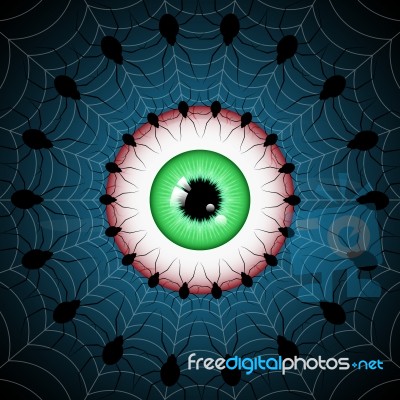 Halloween Eye Spider Web Stock Image - Royalty Free Image ID 100641755
