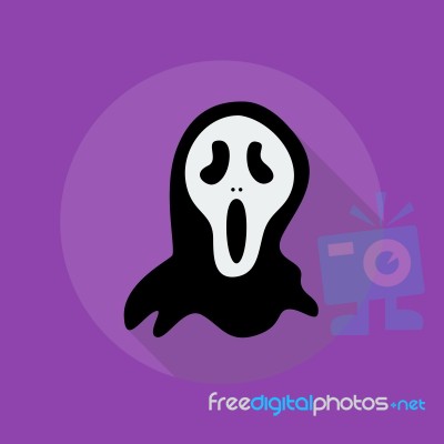 Halloween Flat Icon. Creepy Ghost Stock Image