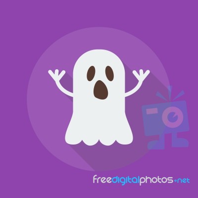 Halloween Flat Icon. Ghost Stock Image