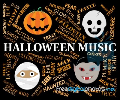 Halloween Music Indicates Trick Or Treat And Autumn Stock Image